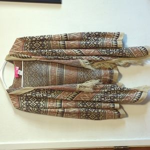 Hooded open front cardigan